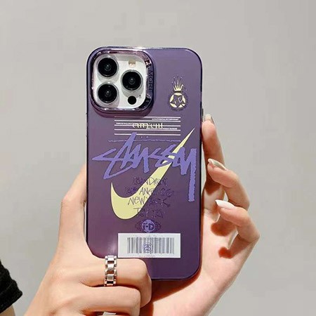 ブランド iphone15proケース 紫 半透明
