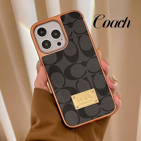 Coach ブランド柄 アイフォーン 15plus ケース