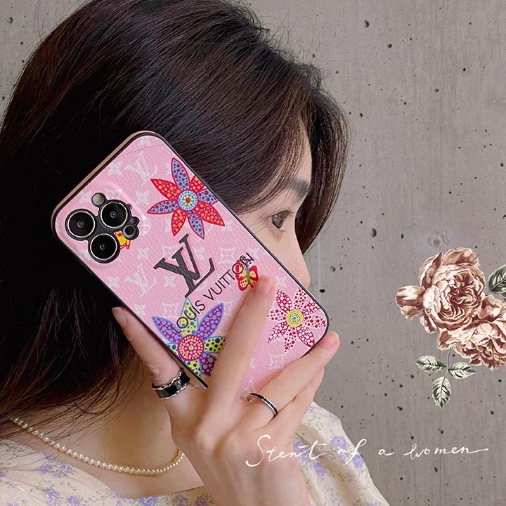 ルイヴィトン風 iphone15plus カバー ピンク