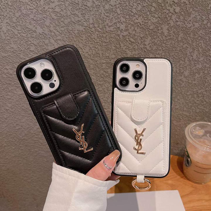 Saint Laurent iphone15plus スマホケース カード収納 おしゃれ