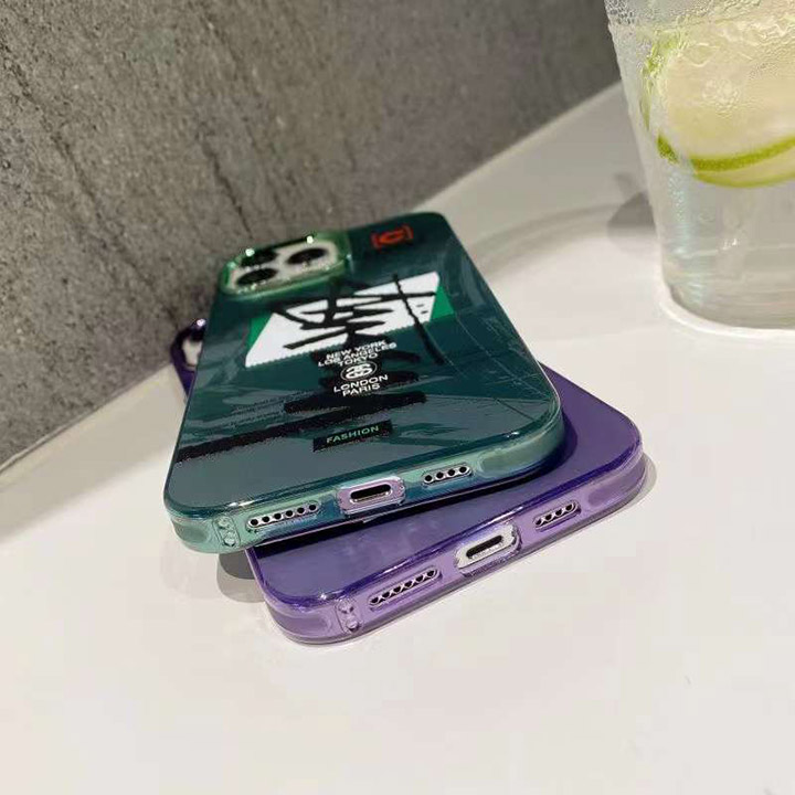 ナイキ iphone15proケース 紫 半透明