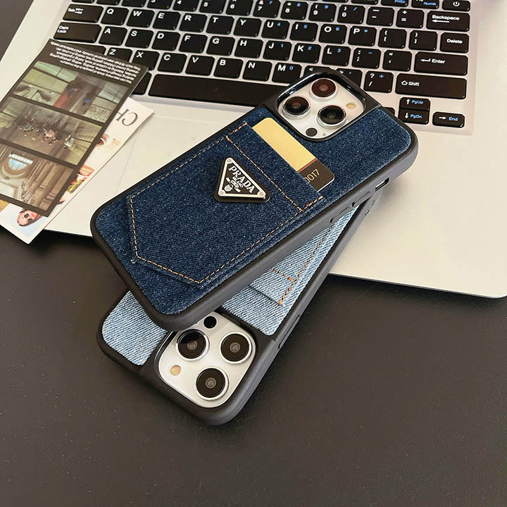 Prada iphone15ケース カード収納 布製